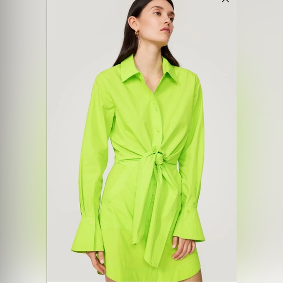 Neon green button up dress - Picture 4 of 4